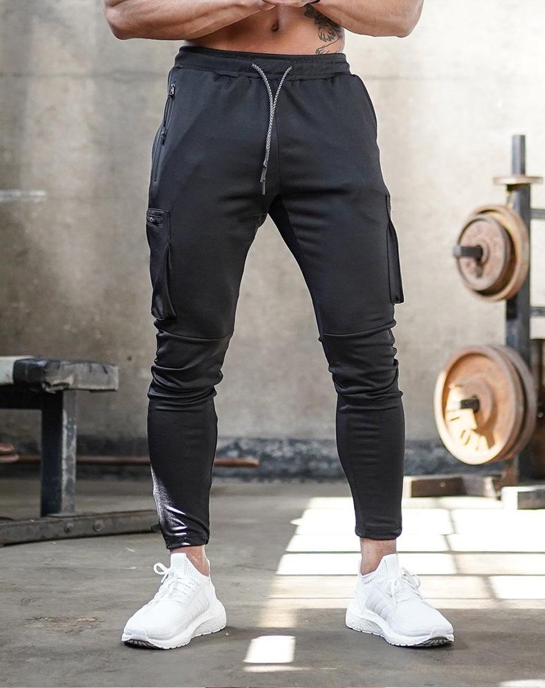 Men's Knit Jogger Pants with Zip Pockets and Ankle Zippers