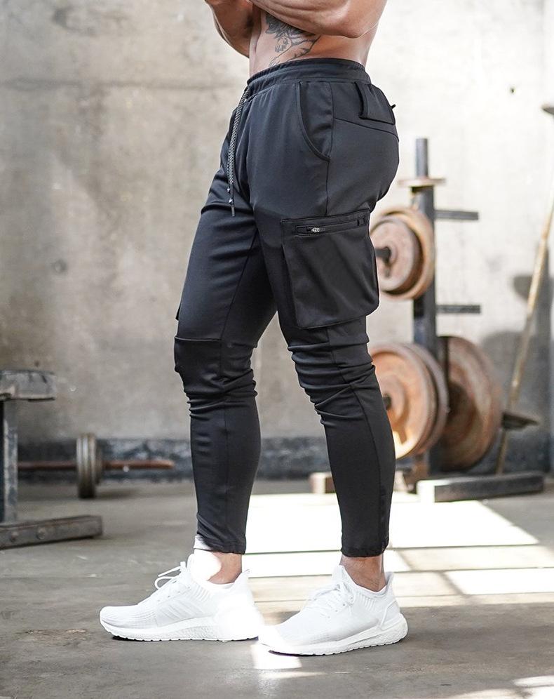 Men's Knit Jogger Pants with Zip Pockets and Ankle Zippers