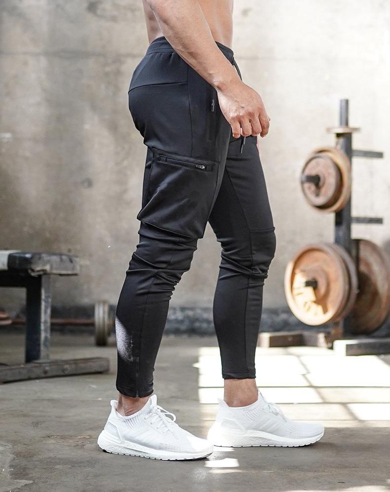 Men's Knit Jogger Pants with Zip Pockets and Ankle Zippers