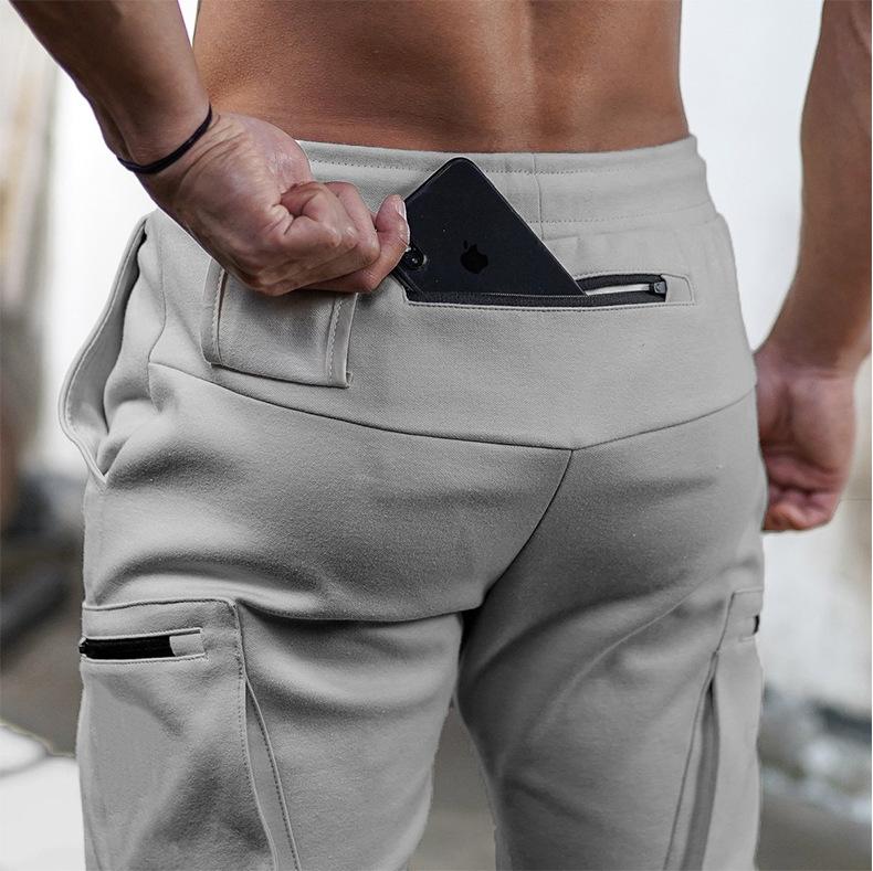 Men's Knit Jogger Pants with Zip Pockets and Ankle Zippers
