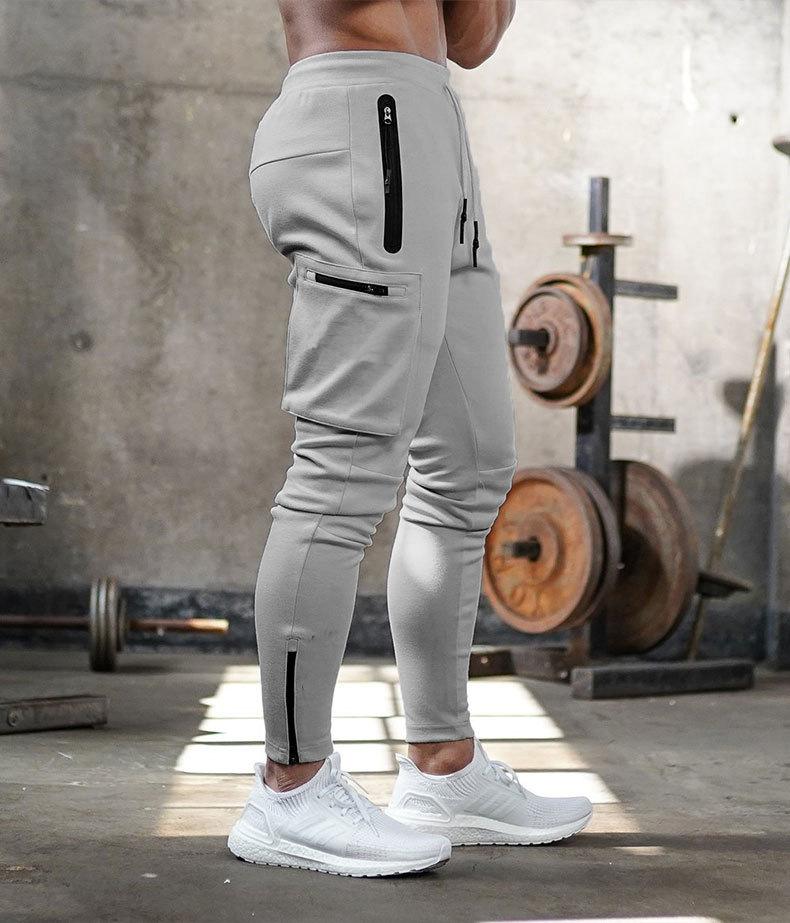 Men's Knit Jogger Pants with Zip Pockets and Ankle Zippers