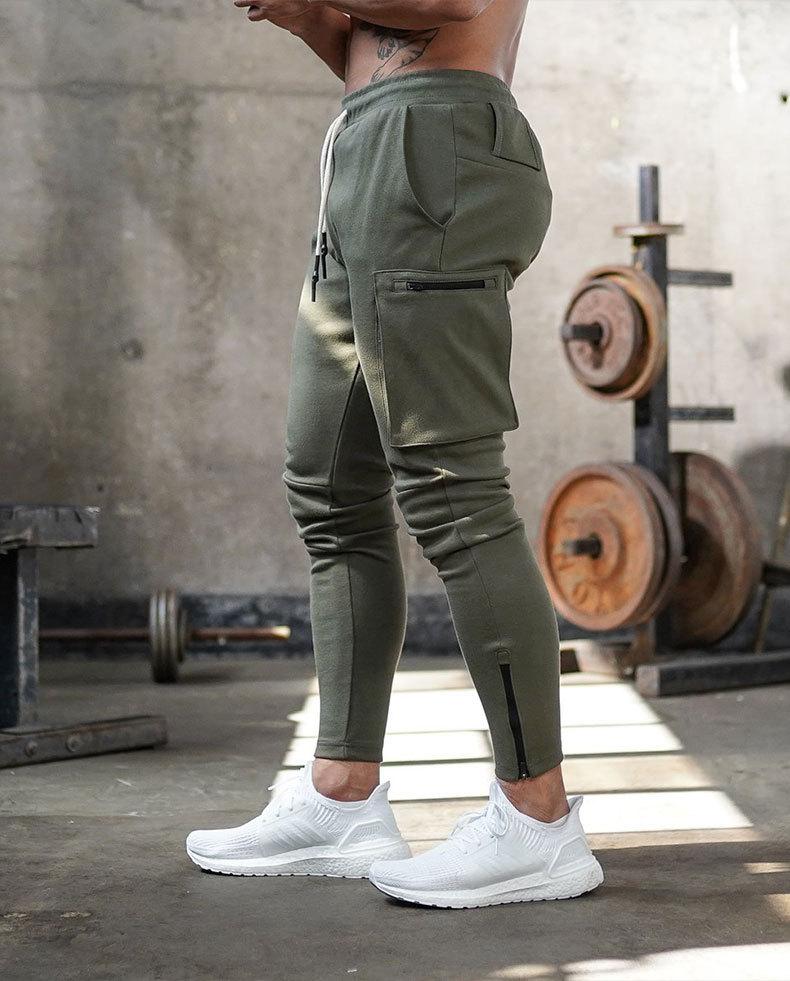 Men's Knit Jogger Pants with Zip Pockets and Ankle Zippers