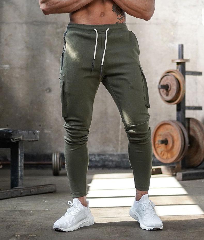 Men's Knit Jogger Pants with Zip Pockets and Ankle Zippers