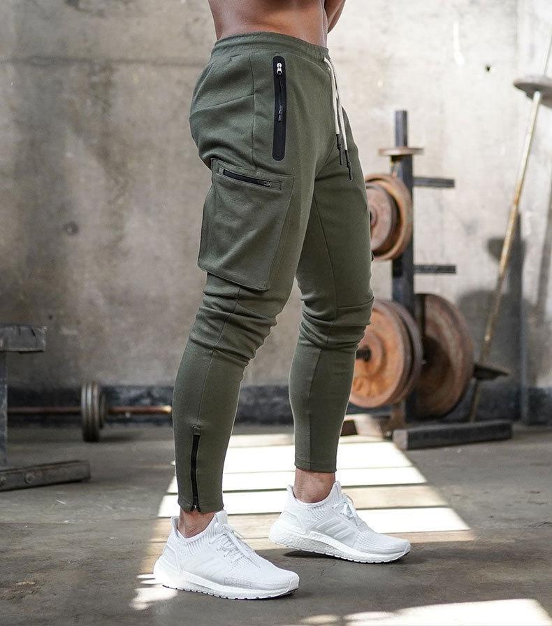 Men's Knit Jogger Pants with Zip Pockets and Ankle Zippers