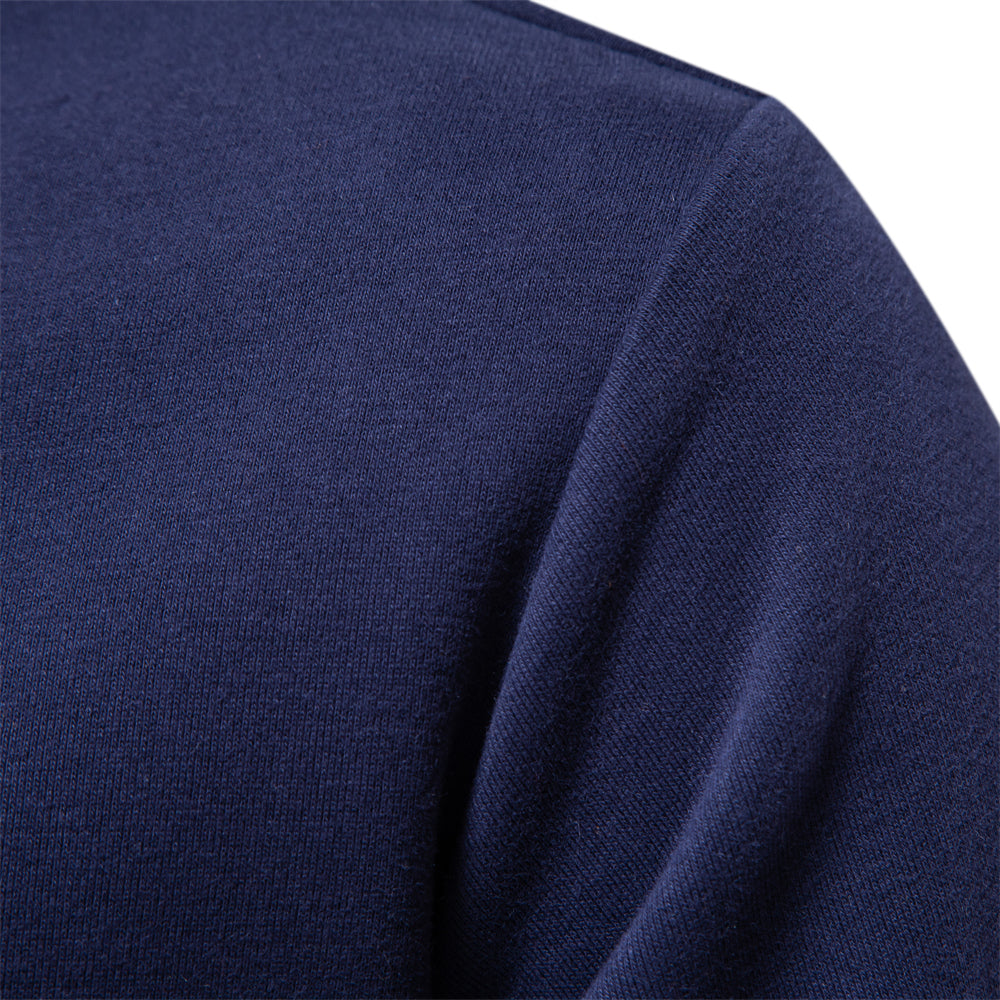 Men's Knit Polo Shirt with Two-Button Placket and Rib Cuffs