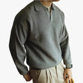 Men's Knit Polyester Polo Shirt with Open Placket and Ribbing