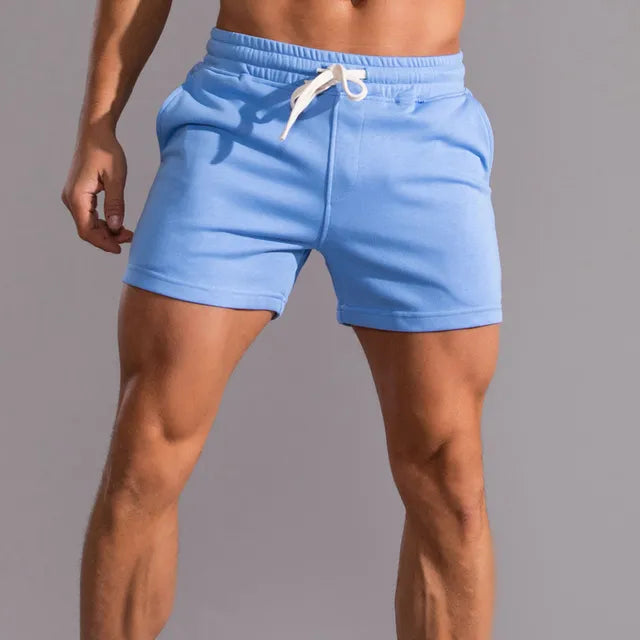 Men's Knit Shorts with Drawstring Waist and Side Pockets