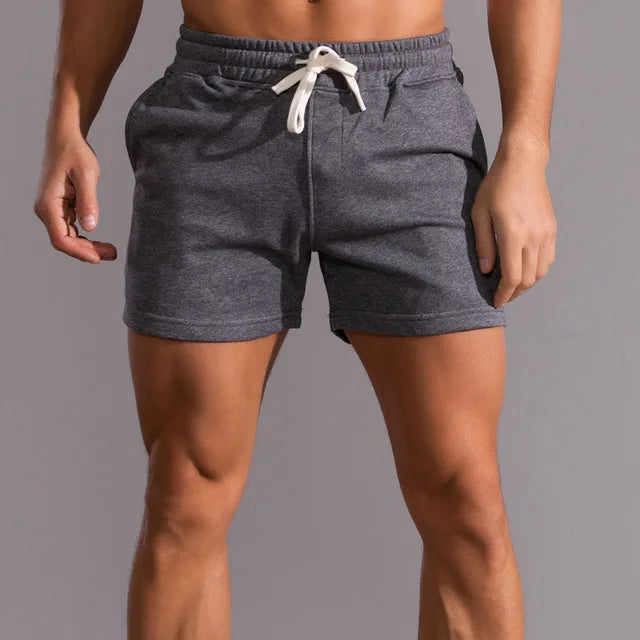 Men's Knit Shorts with Drawstring Waist and Side Pockets