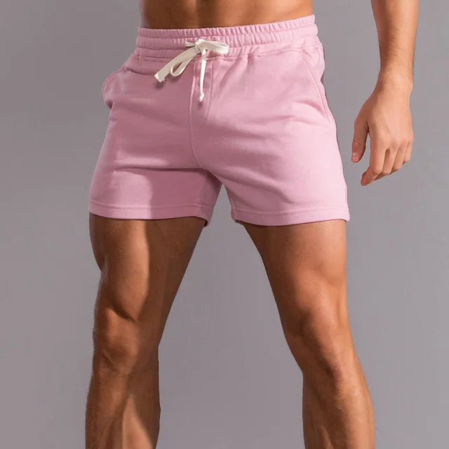 Men's Knit Shorts with Drawstring Waist and Side Pockets