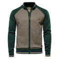 Men's Knit Sweater with Full-Zip Front and Stand Collar