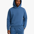 Men's Knit Tracksuit with Pullover Hood and Drawstring Joggers
