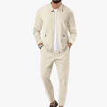 Men's Knit Tracksuit with Zip Jacket and Drawstring Pants