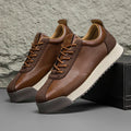 Men's Low-Top Faux Sneakers with Lace-Up Front and Pull Tab