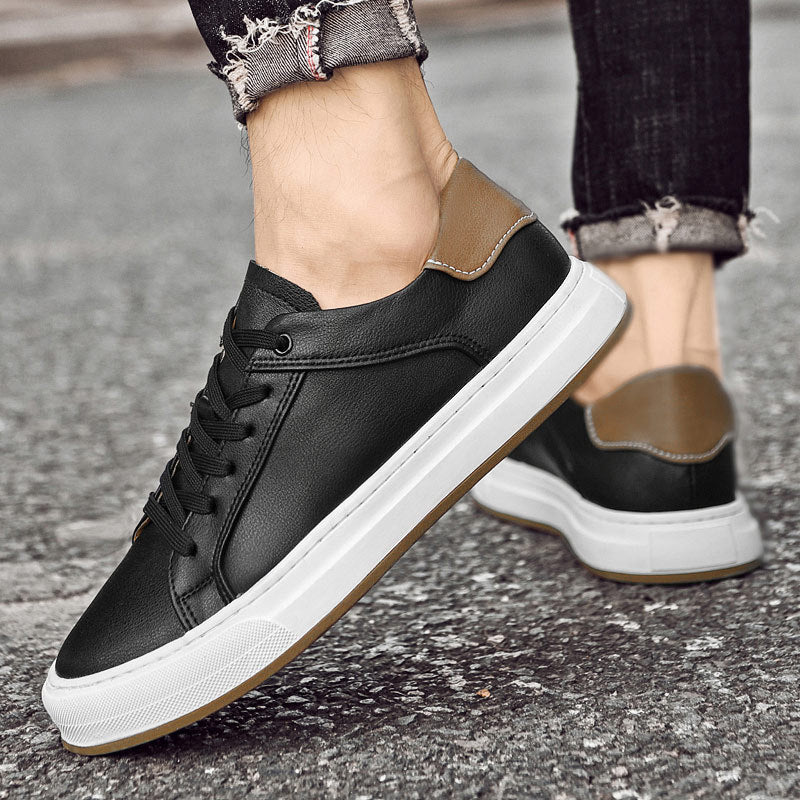 Men's Low-Top Synthetic Sneakers with Lace-Up Front and Rubber Sole