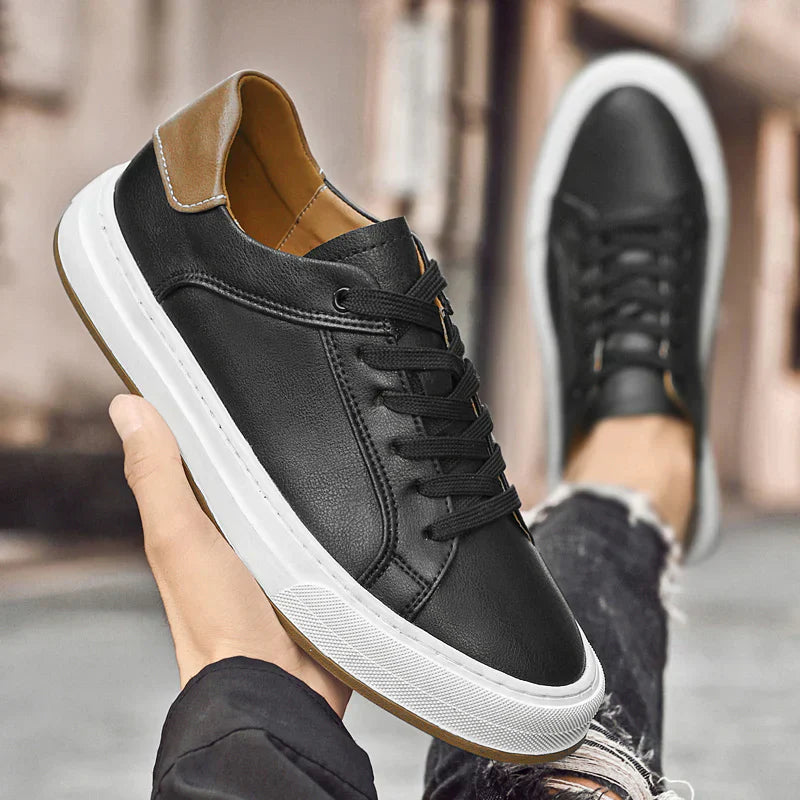 Men's Low-Top Synthetic Sneakers with Lace-Up Front and Rubber Sole