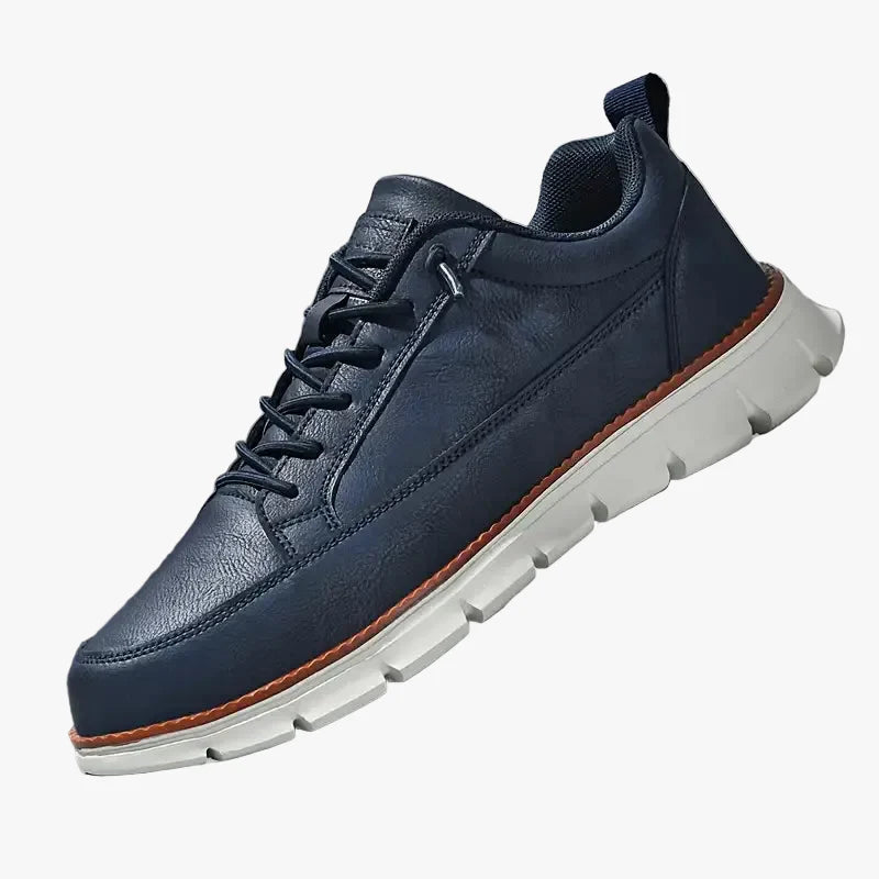 Men's Low-Top Synthetic Sneakers with Side Zipper and Lug Sole