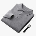 Men's Merino Polo Shirt with Three-Button Placket and Ribbed Trim