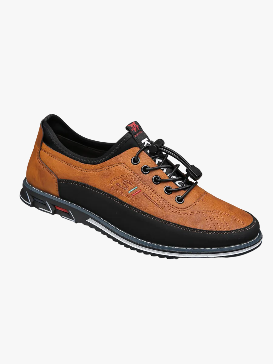 Men's Oxford-Style Faux Upper Shoes with Lace-Up Eyelets and Tread Sole