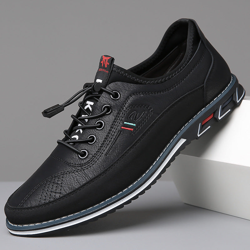 Men's Oxford-Style Faux Upper Shoes with Lace-Up Eyelets and Tread Sole