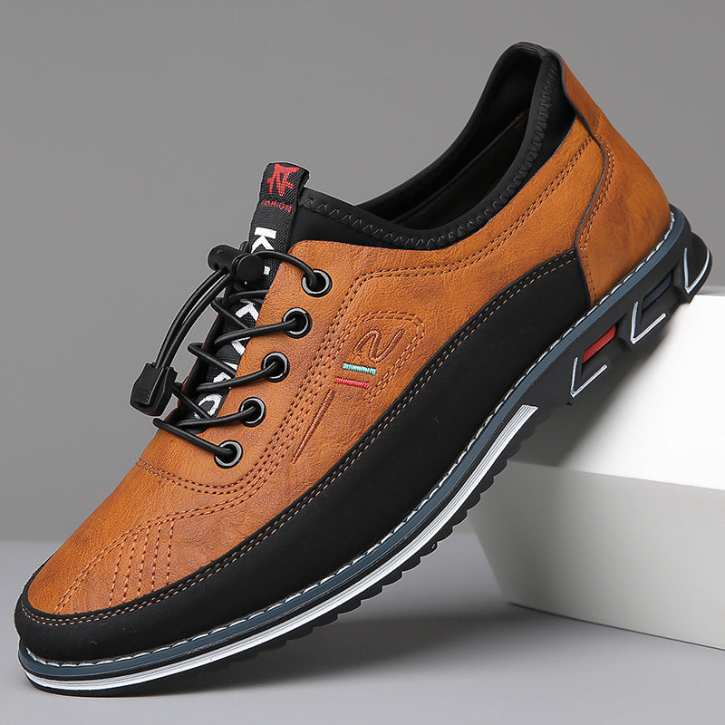 Men's Oxford-Style Faux Upper Shoes with Lace-Up Eyelets and Tread Sole