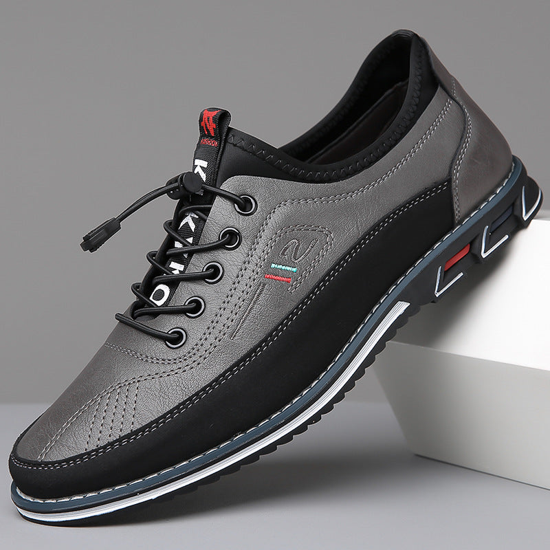 Men's Oxford-Style Faux Upper Shoes with Lace-Up Eyelets and Tread Sole