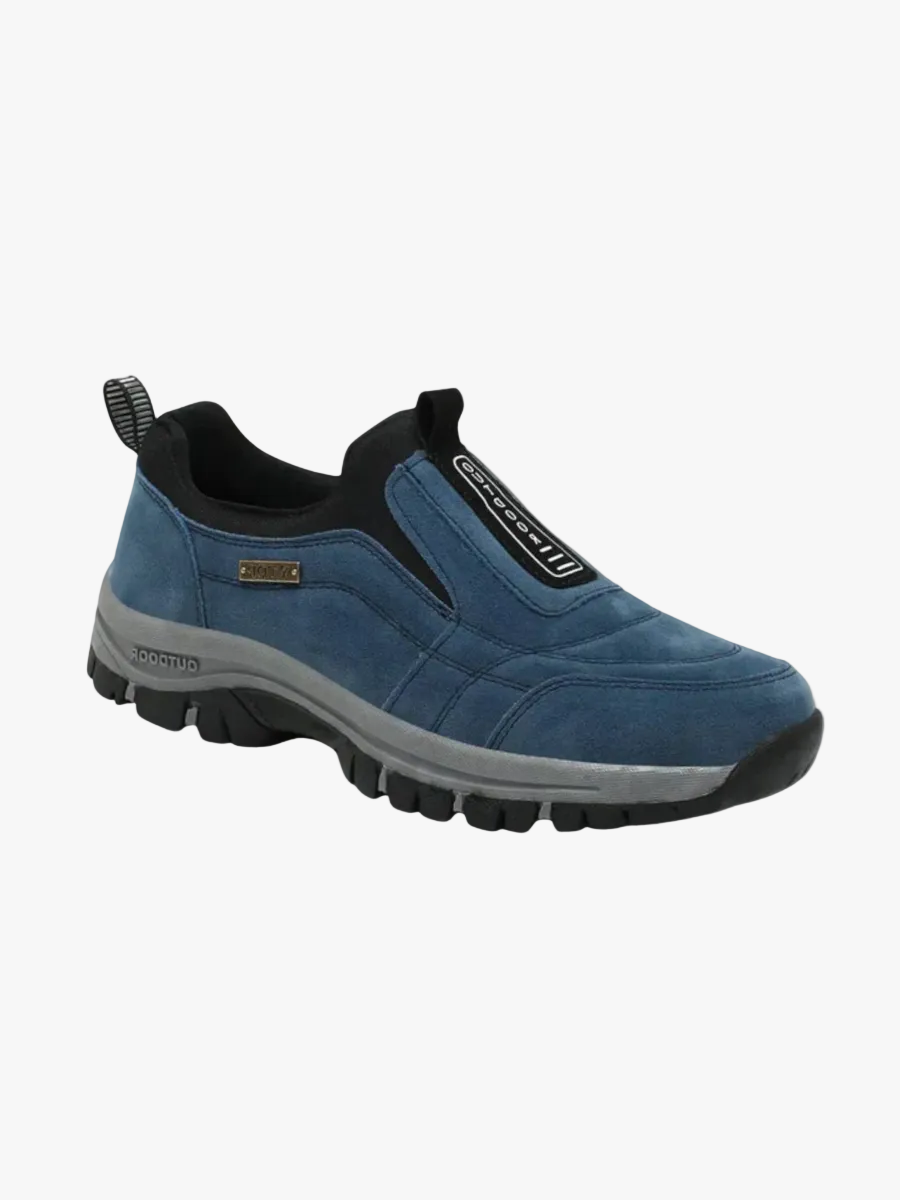 Men's Slip-On Suede Sneakers with Elastic Gores and Lug Outsole