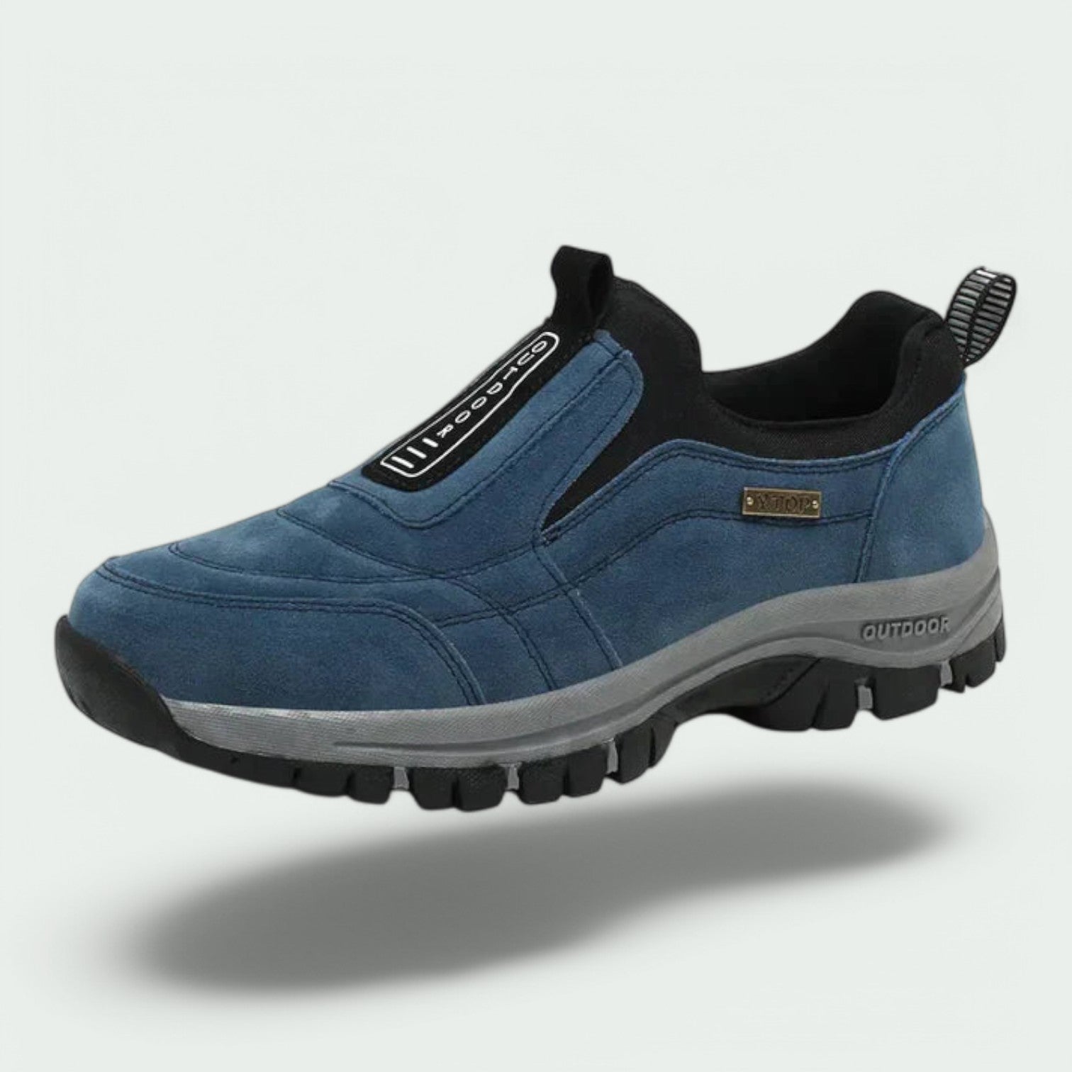 Men's Slip-On Suede Sneakers with Elastic Gores and Lug Outsole