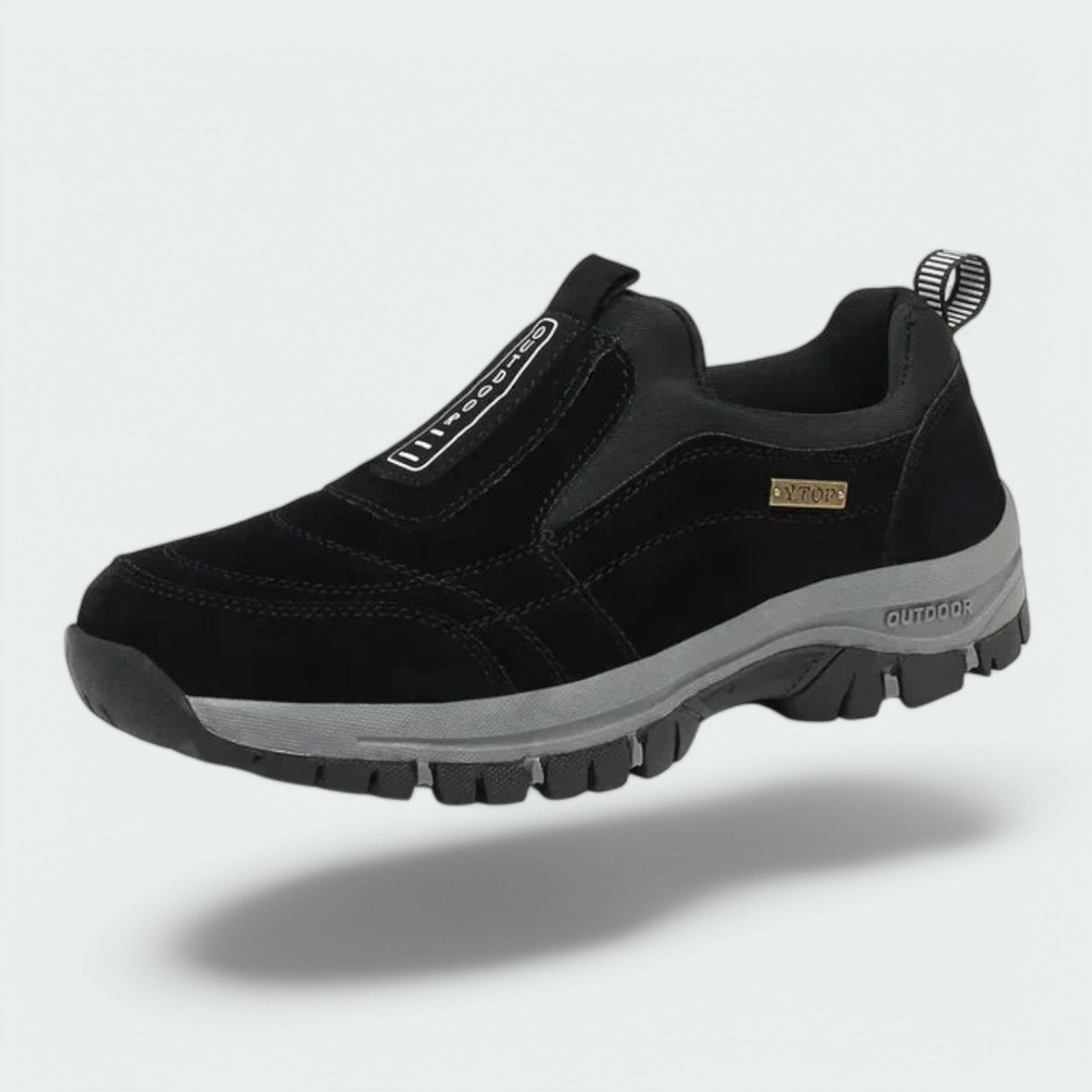 Men's Slip-On Suede Sneakers with Elastic Gores and Lug Outsole