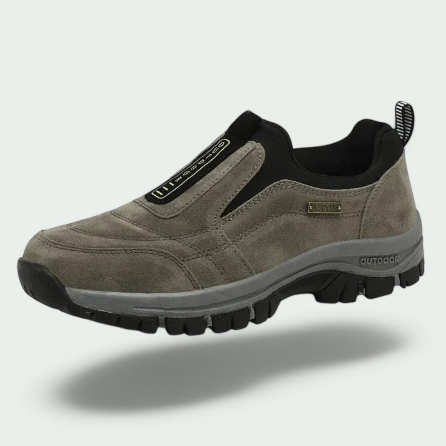 Men's Slip-On Suede Sneakers with Elastic Gores and Lug Outsole