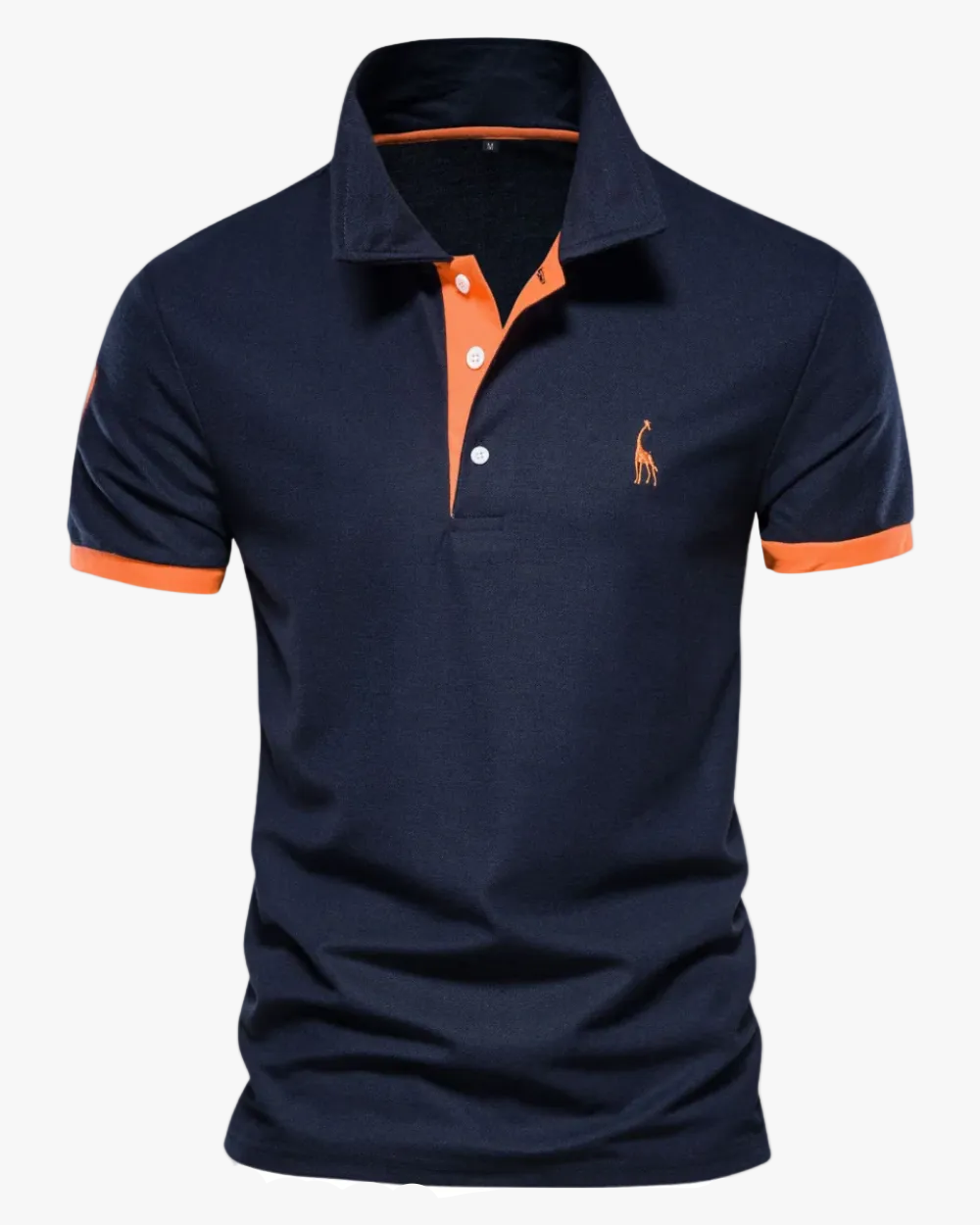 Men's Smart-Casual Knit Polo Shirt with Button Placket and Embroidery