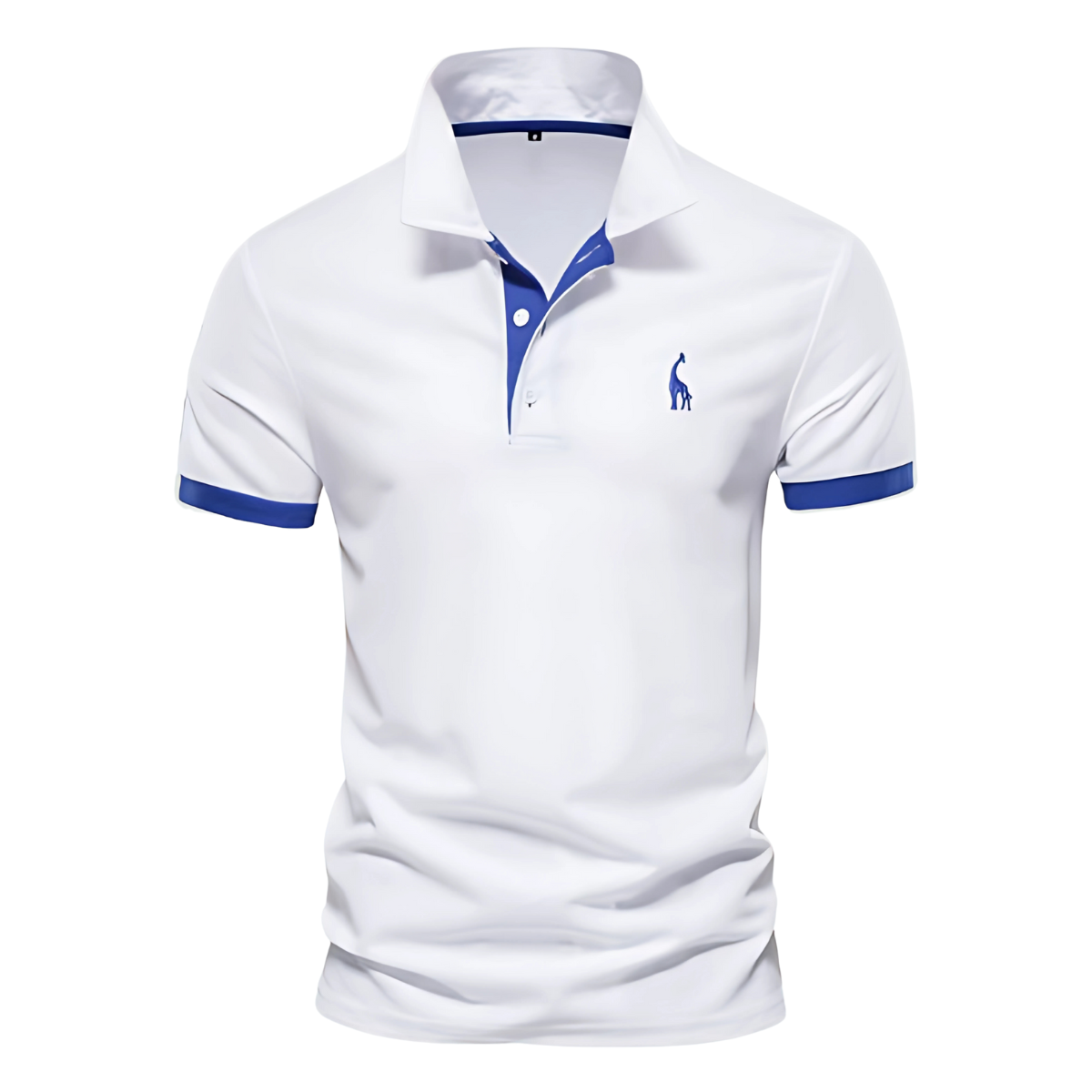 Men's Smart-Casual Knit Polo Shirt with Button Placket and Embroidery