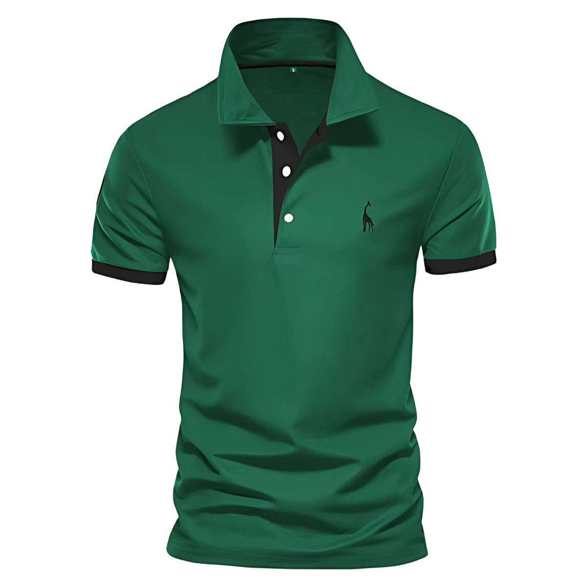 Men's Smart-Casual Knit Polo Shirt with Button Placket and Embroidery