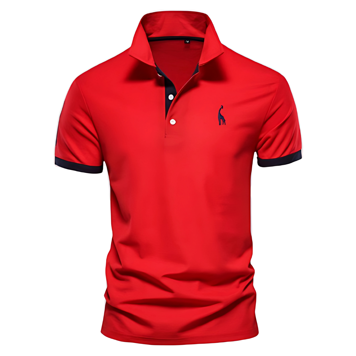 Men's Smart-Casual Knit Polo Shirt with Button Placket and Embroidery