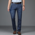 Men's Straight Denim Jeans with Zip Fly and Belt Loops