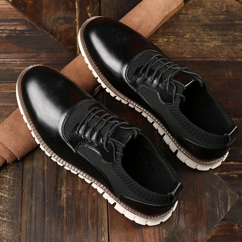 Men's Street Synthetic Sneakers with Mesh Panels and Lug Sole