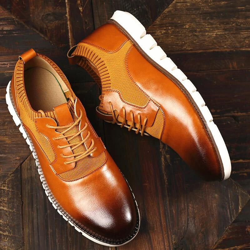 Men's Street Synthetic Sneakers with Mesh Panels and Lug Sole