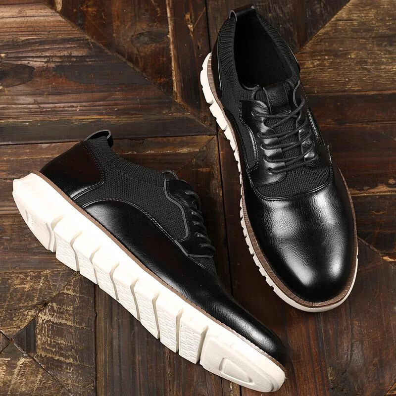 Men's Street Synthetic Sneakers with Mesh Panels and Lug Sole
