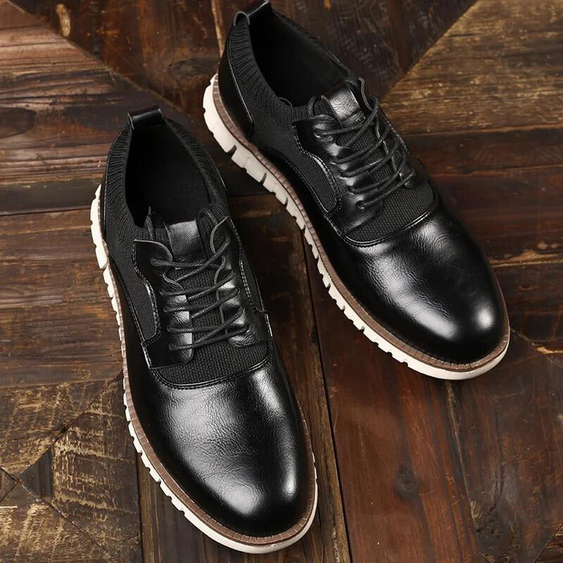 Men's Street Synthetic Sneakers with Mesh Panels and Lug Sole