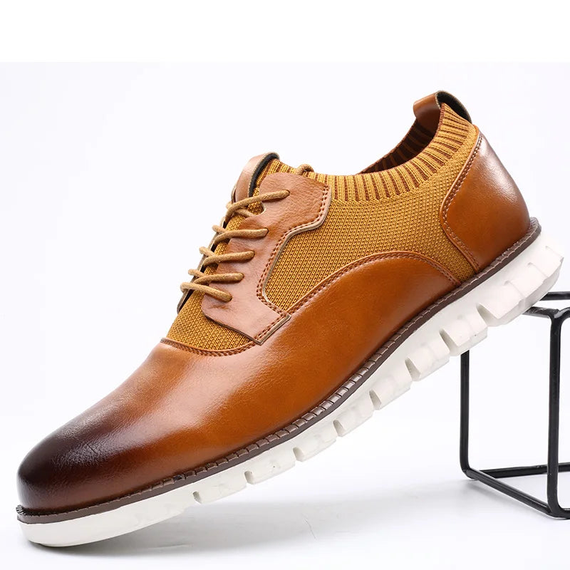 Men's Street Synthetic Sneakers with Mesh Panels and Lug Sole