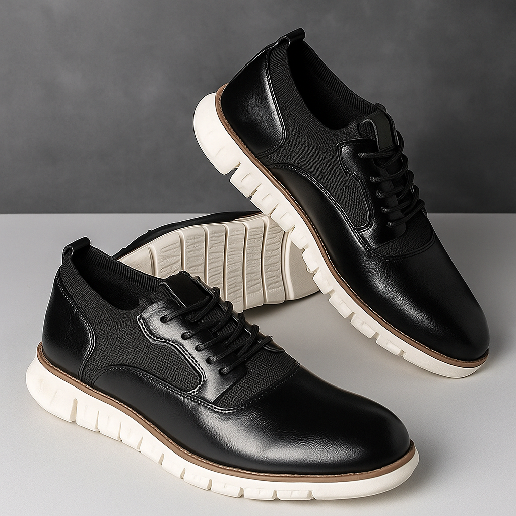 Men's Street Synthetic Sneakers with Mesh Panels and Lug Sole
