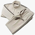 Men's Streetwear Corduroy Tracksuit with Zip Jacket and Stripe Trim