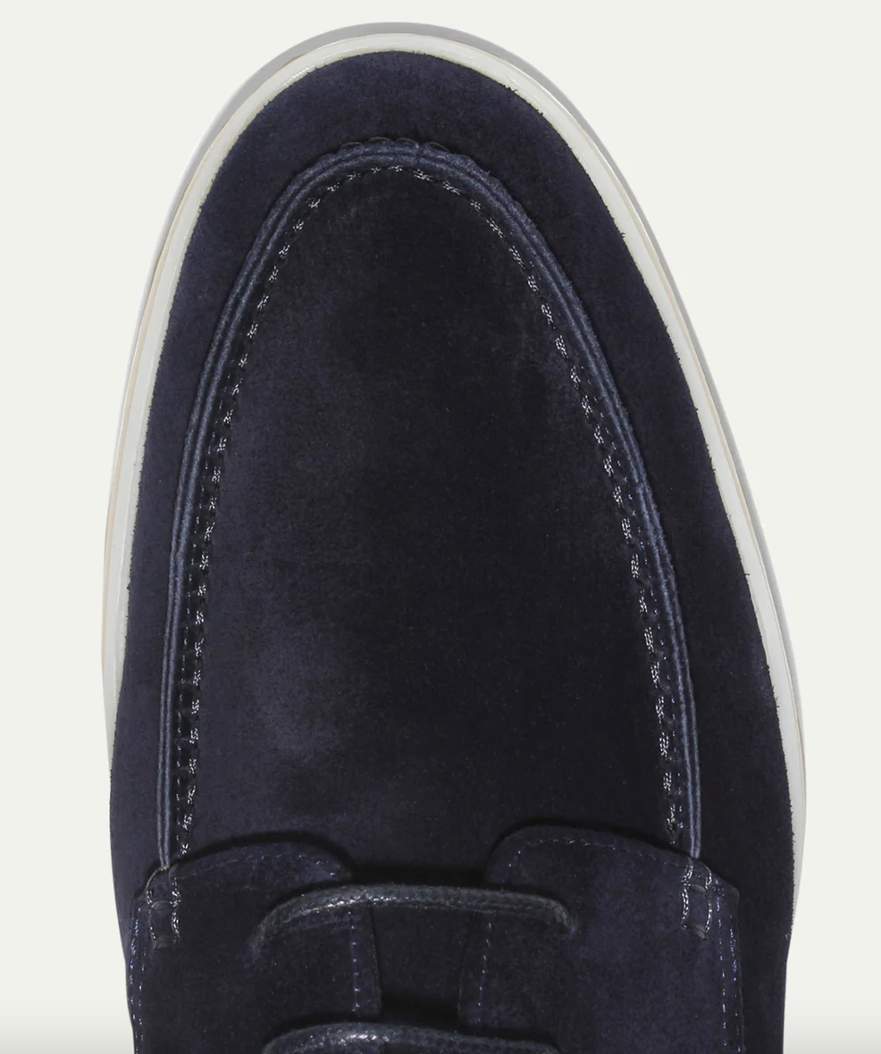 Men's Suede Loafers with Lace-Up Closure and Moc Toe