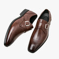 Men's Synthetic Dress Shoes with Monk Strap and Perforated Toe