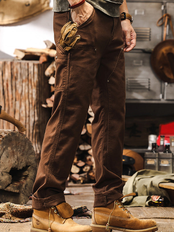 Men's Twill Utility Pants with Thigh Pocket and Rivets