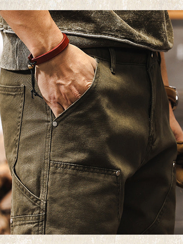 Men's Twill Utility Pants with Thigh Pocket and Rivets