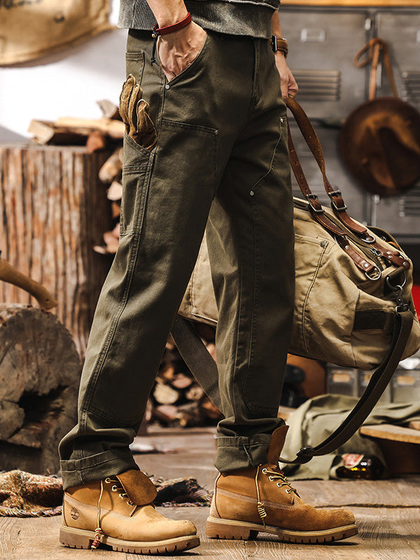 Men's Twill Utility Pants with Thigh Pocket and Rivets