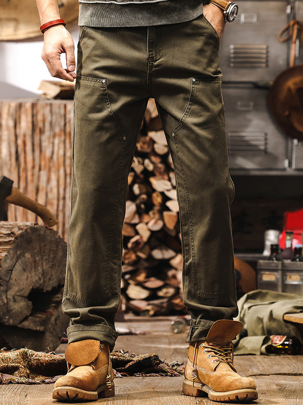 Men's Twill Utility Pants with Thigh Pocket and Rivets
