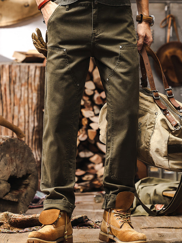 Men's Twill Utility Pants with Thigh Pocket and Rivets