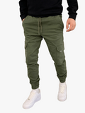 Men's Utility Twill Pants with Drawstring Waist and Cargo Pockets