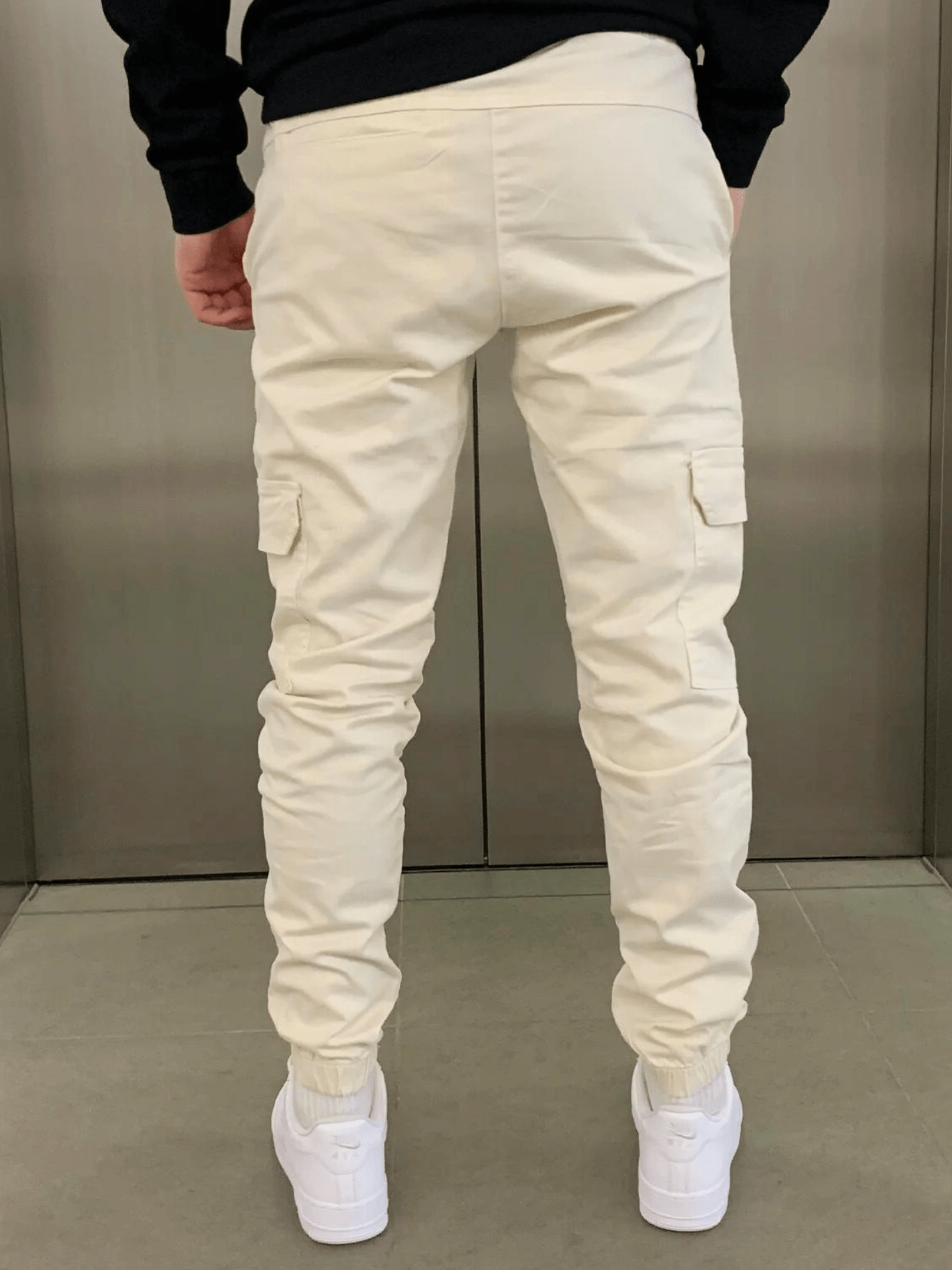 Men's Utility Twill Pants with Drawstring Waist and Cargo Pockets